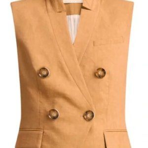 Veronica beard Amika linen camel vest brand new